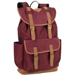12 pieces 19 Inch Vinyl Bottom Scout Backpack With Padded Laptop Section Red - Backpacks 18" or Larger