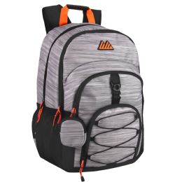 24 pieces 18-Inch Heather Double Dome Backpack W Laptop Sleeve - Backpacks 18" or Larger