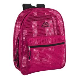 24 pieces Bulk Premium 17 Inch Mesh Backpack - Girls Pink - Backpacks 17"