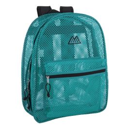 24 pieces Bulk Premium 17 Inch Mesh Backpack - Girls Aqua - Backpacks 17"