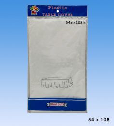96 Wholesale Table Cover White Rectangular 54 X 108