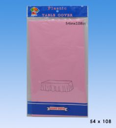 96 Wholesale Table Cover Pastel Pink Rectangular 54 X 108