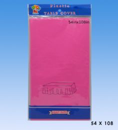 96 Wholesale Table Cover Pink Rectangular 54 X 108