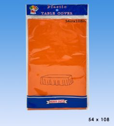 96 Wholesale Table Cover Orange Rectangular 54 X 108