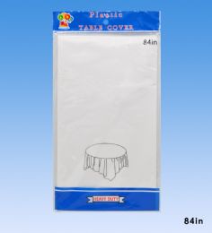 96 Wholesale Table Cover Round White 84inch