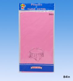 96 Wholesale Table Cover Round Plastel Pink 84in