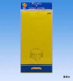 96 Wholesale Table Cover Round Yellow 84inch