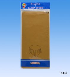 96 Pieces Table Cover Round Gold 84inch - Table Cloth