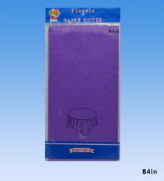 96 Pieces Table Cover Round Purple 84inch - Table Cloth