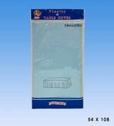 96 Pieces Table Cover Rectangular Baby Blue 54x108 Inches - Table Cloth