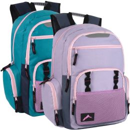 24 pieces 18 Inch Reflective MultI-Pocket Backpack With Laptop Section -  2 Colors - Backpacks 18" or Larger