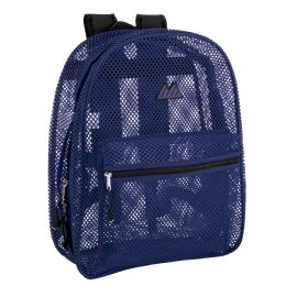 24 pieces Bulk Premium 17 Inch Mesh Backpack Blue - Backpacks 17"