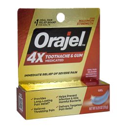 24 pieces Travel Size Orajel 4x Medicated For Toothache And Gum GeL- 0.25 Oz. - Toothbrushes and Toothpaste