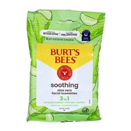 24 pieces Burt's Bees Facial Cleansing Towelettes Sensitive With Aloe - Pack Of 10 - Personal Care Items