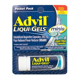 24 Pieces of Travel Size Advil Liqui-Gels Minis - Vial