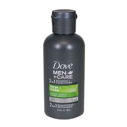 24 pieces Travel Size Dove Men's Fresh & Clean Shampoo & Conditioner - 3 Oz. - Shampoo & Conditioner