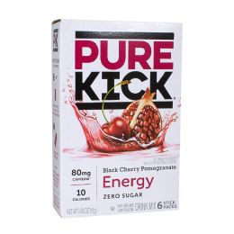 12 of Pure Kick Energy Drink Mix Black Cherry Pomegranate Singles To GO- 6 Ct.