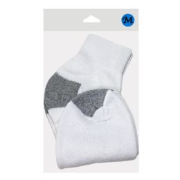 24 pieces Men's Quarter Cotton Blend Sport Socks - 1 Pair (12 Packs 82441-00 Are Loose Not Individually Bagged). - Mens Tube Sock