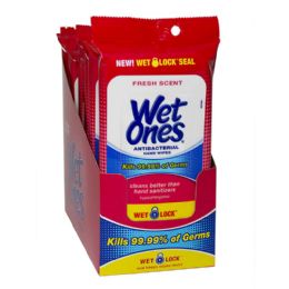 10 of Travel Size Wet Ones Antibacterial Wipes - Pack Of 20