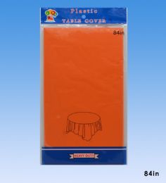 96 Pieces Table Cover Round Orange 84inch - Table Cloth