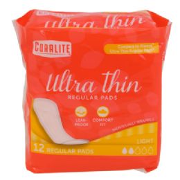 24 of Ultra Thin Pads 12ct Regular Light Coralite