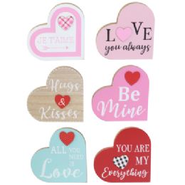 24 pieces Heart Valentine Table Decor 6 X 6 6 Asst In 24pc Pdq / Color Label - Valentine Decorations