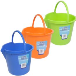 Wholesale Footwear Scrub Bucket Plastic 10l.2.64gal Round W/spout 3ast Colors Recycled Pp/label