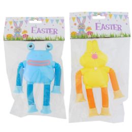 24 pieces of Coil Limb Light Up Easter Bunny/ Frog 4 Asst/ Pbh