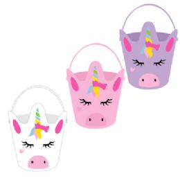 30 pieces of Unicorn Character Easter / Beach Pail 3 Ast Colors 7.5 Dia X 8in H Upc Lab