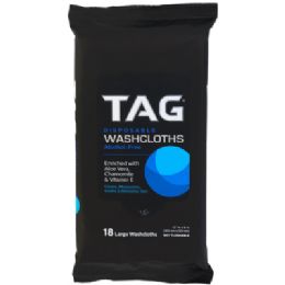 12 of Washcloth 18ct Full Body Alcohol Free Tag 12pc Pdq Aloe Vera, Chamomile & Vitamin E