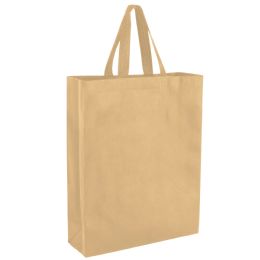 100 of 15 Inch Tall Reusable Grocery Shopping Bag - 7 Colors Khaki