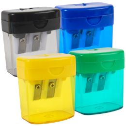 100 of Double Hole Dome Pencil Sharpener With Cover