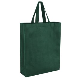 100 of 15 Inch Tall Reusable Grocery Shopping Bag - 7 Colors Green