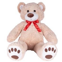 4 pieces 43" Jumbo Plush Natural Bear With Bow - Plush Toys