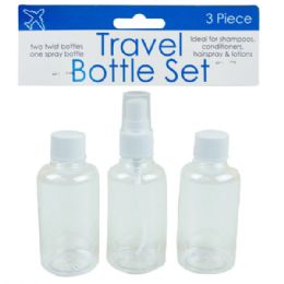 24 pieces Travel Twist Top & Spray Bottle Set - Travel & Luggage Items