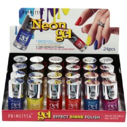 48 Wholesale Princessa Gel Effect Shine Nail Polish In Assorted Shades In Countertop Display