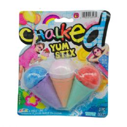 24 pieces Chalked Yum Stix 3 Pack Ice Cream Cone Shaped Sidewalk Chalk - Chalk,Chalkboards,Crayons