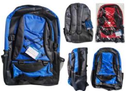 48 Pieces Assorted Color Backpack 17 Inch Padded Strap - Backpacks 17"