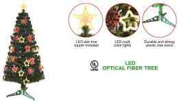 4 Pieces 5ft Led Optical Fiber Christmas Tree 160 Tips - Christmas Decorations