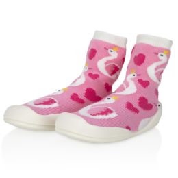 24 Bulk Nuby Baby Rubber Shoes - Pink Swan Medium