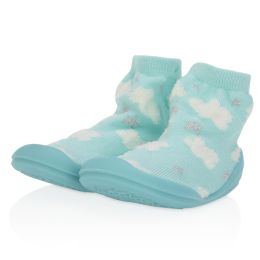 24 Wholesale Nuby Baby Rubber Shoes - Aqua Clouds Medium