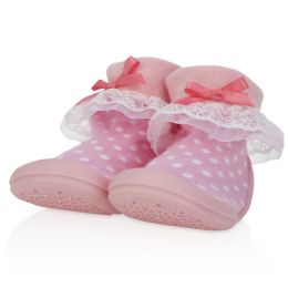 24 Wholesale Nuby Baby Rubber Shoes - Pink Lace Large