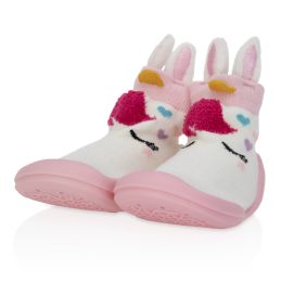 24 Bulk Nuby Baby Rubber Shoes - Pink Unicorn Medium