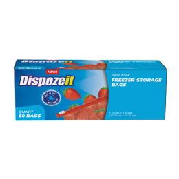 24 pieces Dispozeit Disposiable Freezer Storage Bag 50ct Slider Lock Quart Size Regular - Freezer Items
