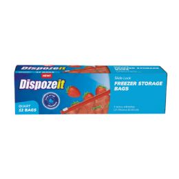 24 pieces Dispozeit Disposiable Freezer Storage Bag 12 Ct Slider Lock Quart Size Regular - Freezer Items