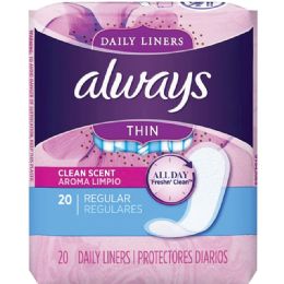24 of Always Panty Liner 20 Ct Regular Clean Scent
