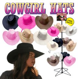 72 of 72pc Ladies Cowgirl Hat Display