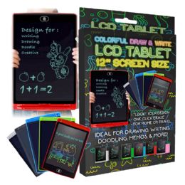 72 Wholesale 12" Lcd Writing Tablet 4 Colors