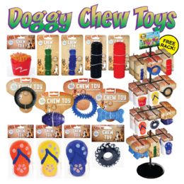 192 Wholesale 192pc Dog Rubber Chew Toy Display
