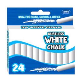 24 pieces White Dustless Chalk 24 Pack - Chalk,Chalkboards,Crayons